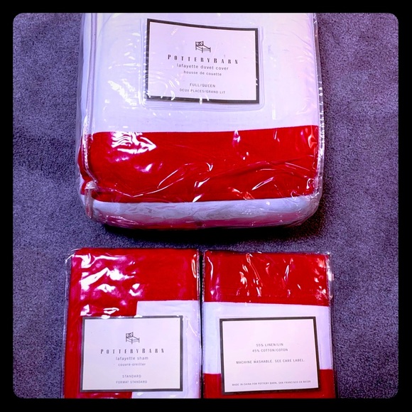 Pottery Barn Other - NEW POTTERY BARN Lafayette QUEEN Bedding Set Duvet & Shams Bed PB Exclusive lux